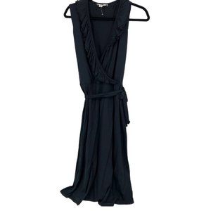 Sleek Black Wrap Dress | Isabella Bird, Size XS